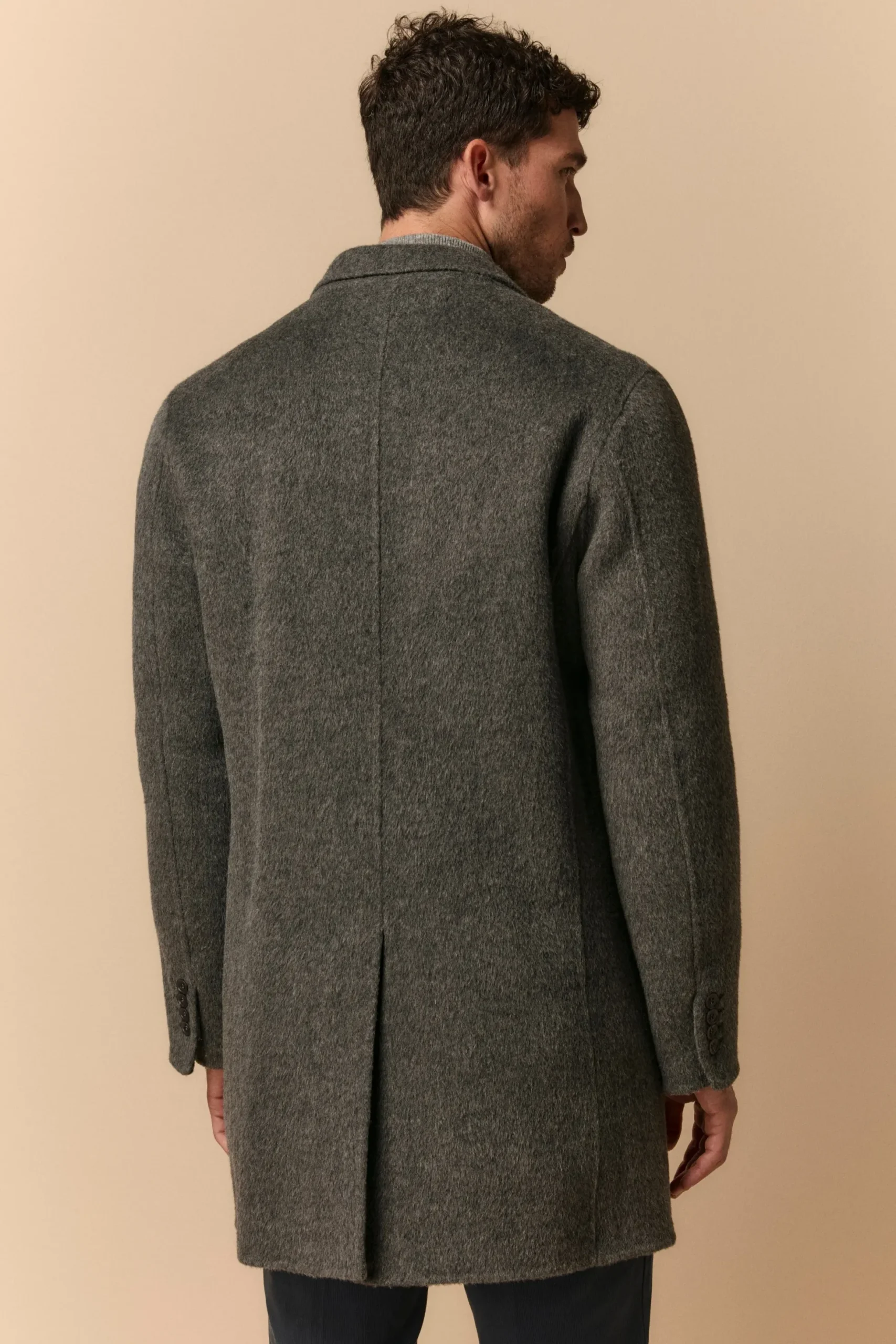 Cappotto in Lana con Gilet in Piuma - GRIGIO SCURO