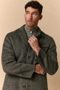 Cappotto in Lana con Gilet in Piuma - GRIGIO SCURO