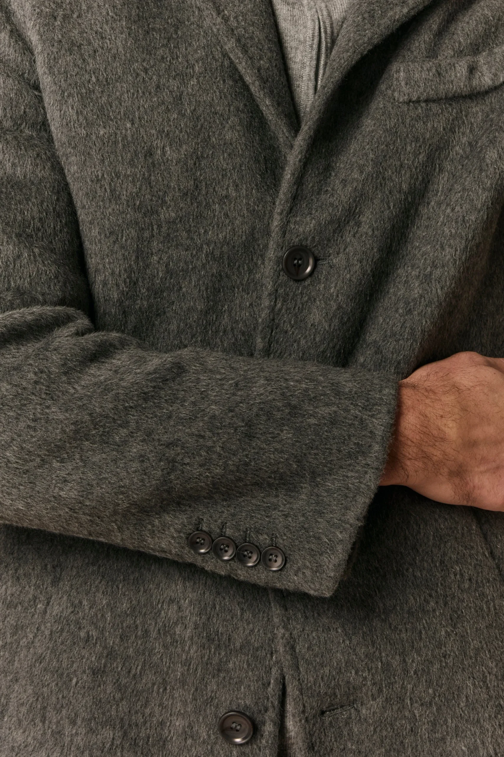 Cappotto in Lana con Gilet in Piuma - GRIGIO SCURO