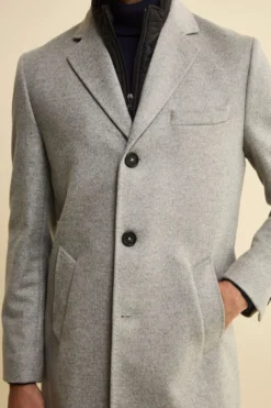 Cappotto in lana e cashmere - GRIGIO CHIARO