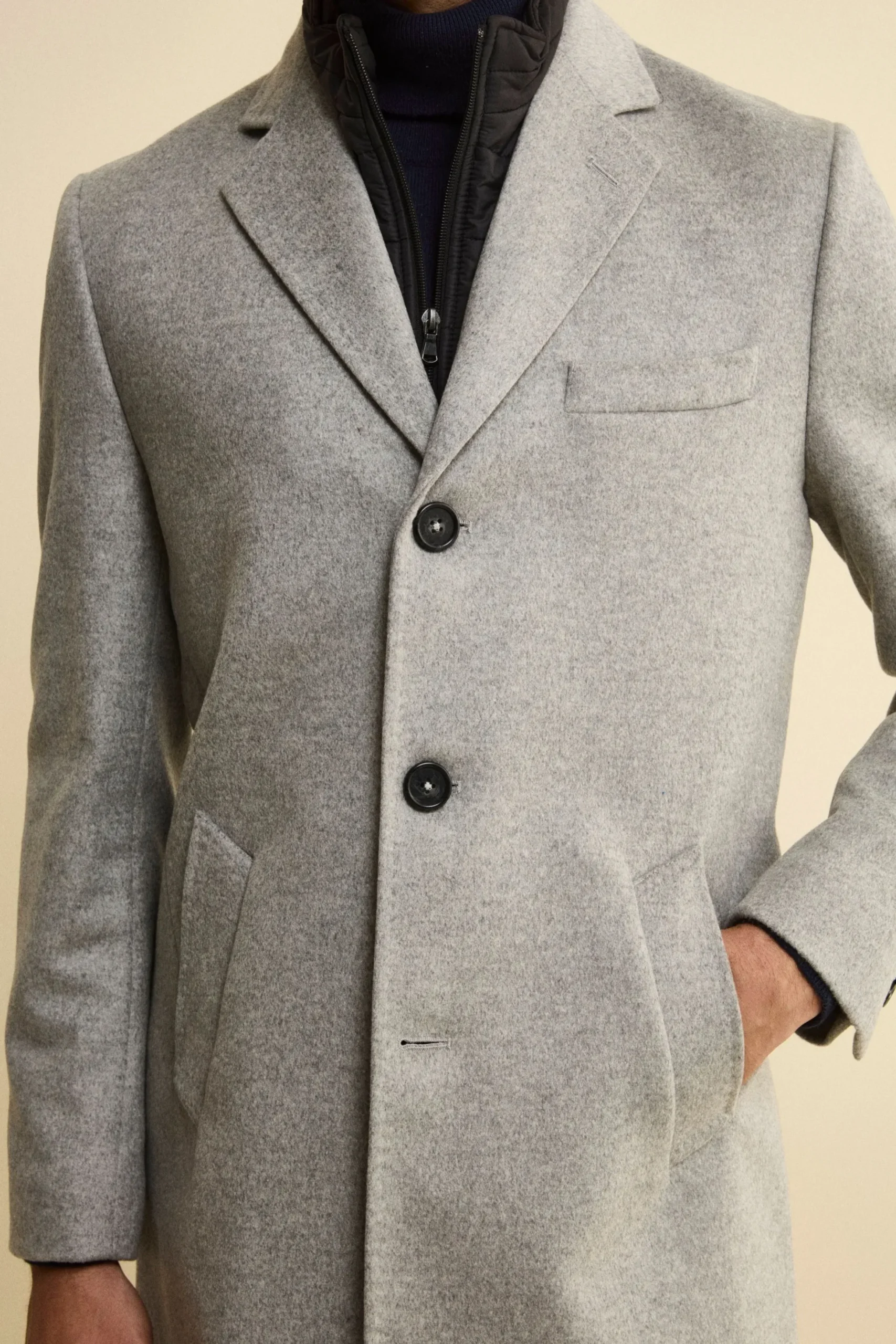 Cappotto in lana e cashmere - GRIGIO CHIARO