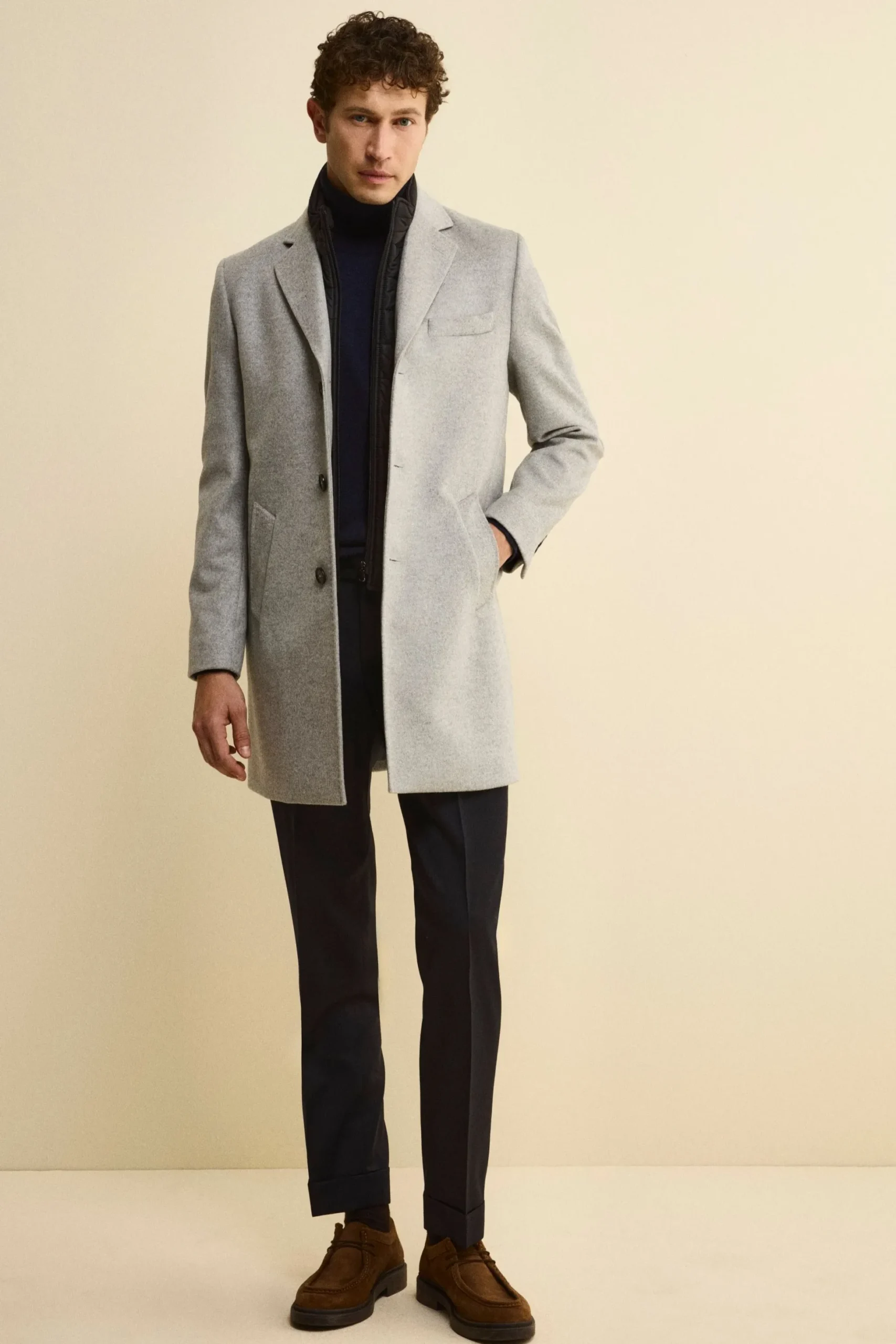 Cappotto in lana e cashmere - GRIGIO CHIARO