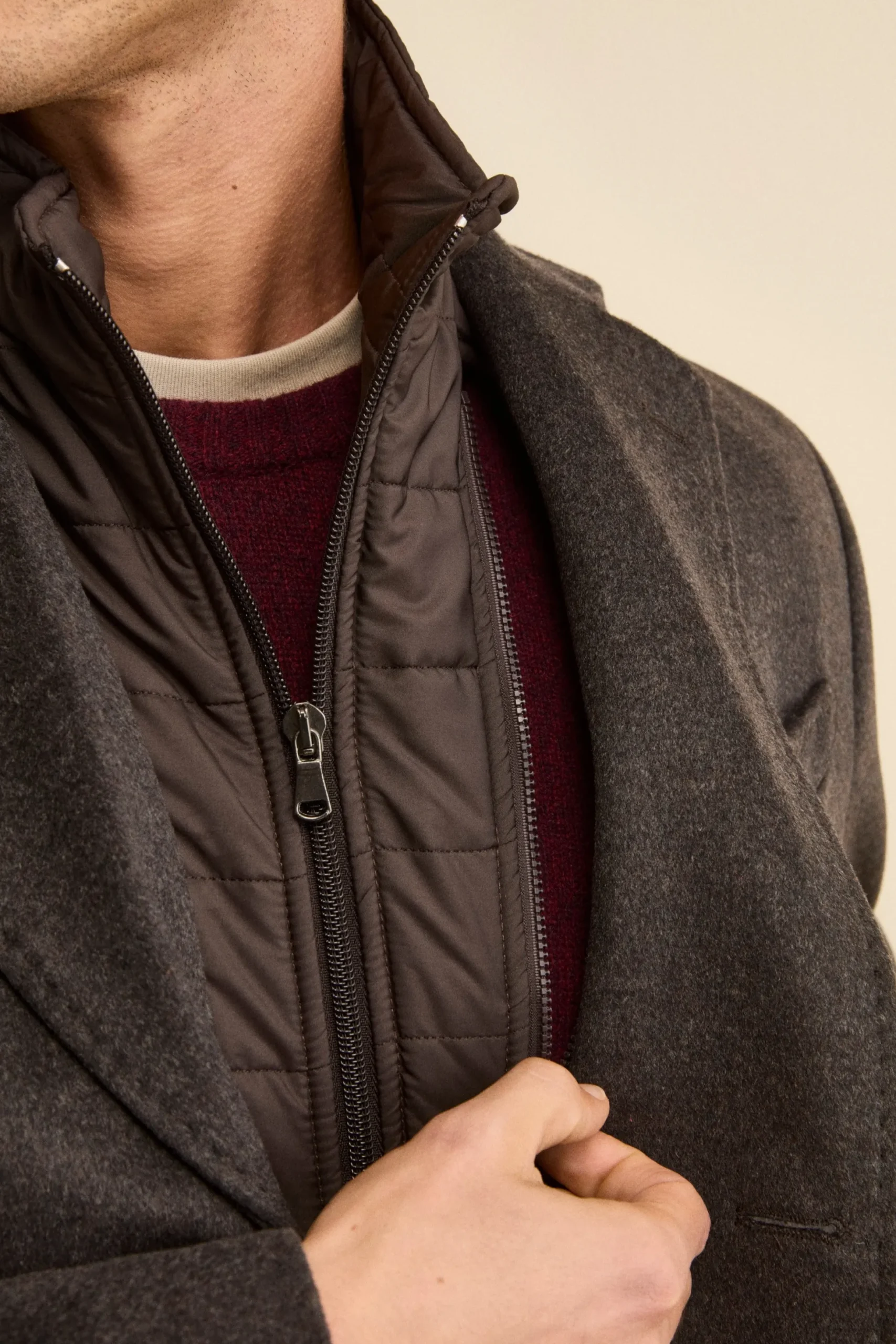 Cappotto in lana e cashmere - MARRONE