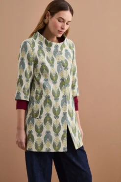 Cappotto Leggero Foderato in Fantasia Jacquard - FANT. VERDE