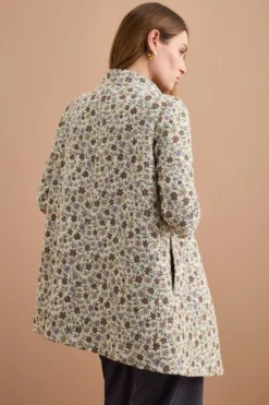 Cappotto Leggero Foderato in Fantasia Jacquard - FANT. MORO