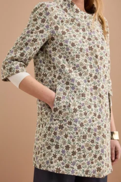 Cappotto Leggero Foderato in Fantasia Jacquard - FANT. MORO