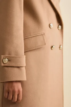 Cappotto Lungo Doppiopetto in Misto Lana e Cahsmere - CAMMELLO