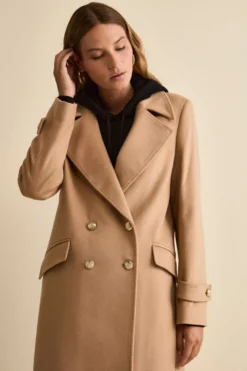 Cappotto Lungo Doppiopetto in Misto Lana e Cahsmere - CAMMELLO