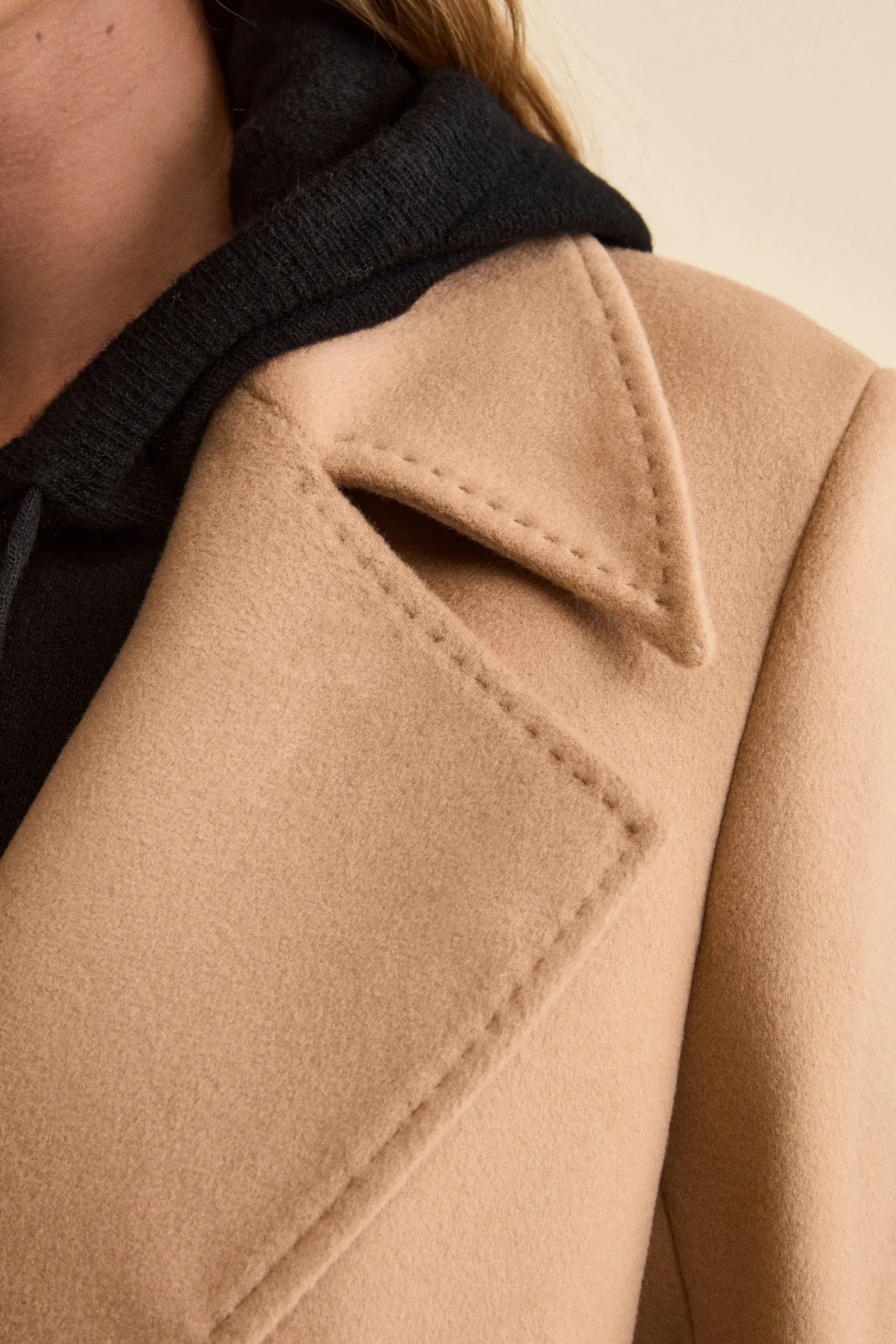 Cappotto Lungo Doppiopetto in Misto Lana e Cahsmere - CAMMELLO
