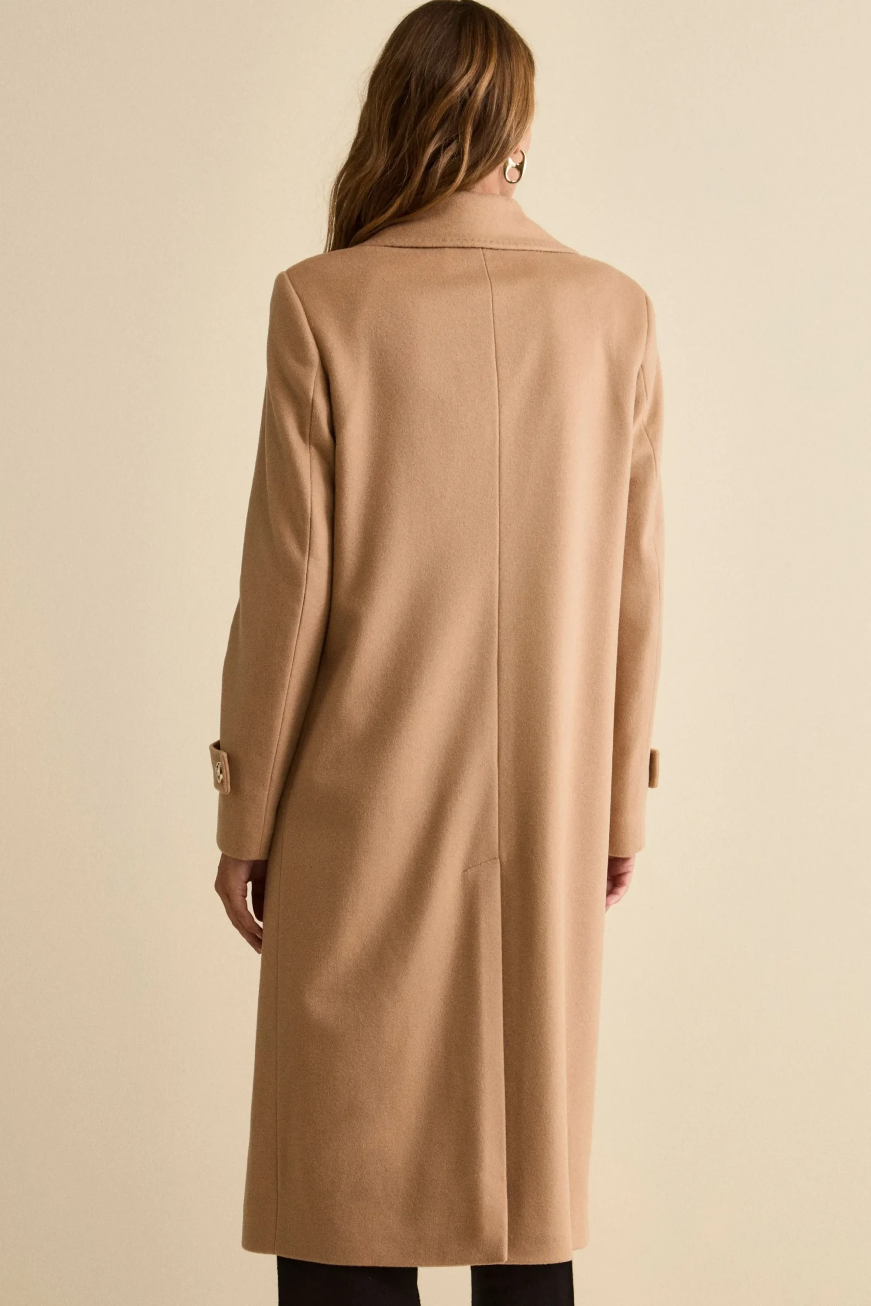 Cappotto Lungo Doppiopetto in Misto Lana e Cahsmere - CAMMELLO