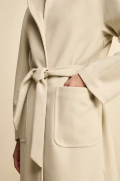Cappotto Lungo Foderato con Cintura - BEIGE