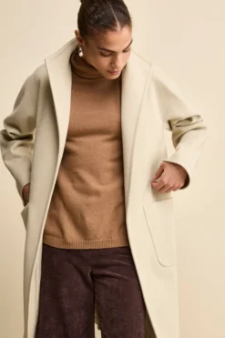 Cappotto Lungo Foderato con Cintura - BEIGE