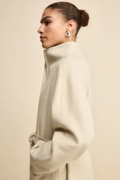 Cappotto Lungo Foderato con Cintura - BEIGE