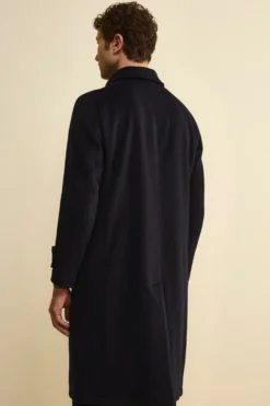 Cappotto Lungo Foderato in Lana e Cashmere - BLU
