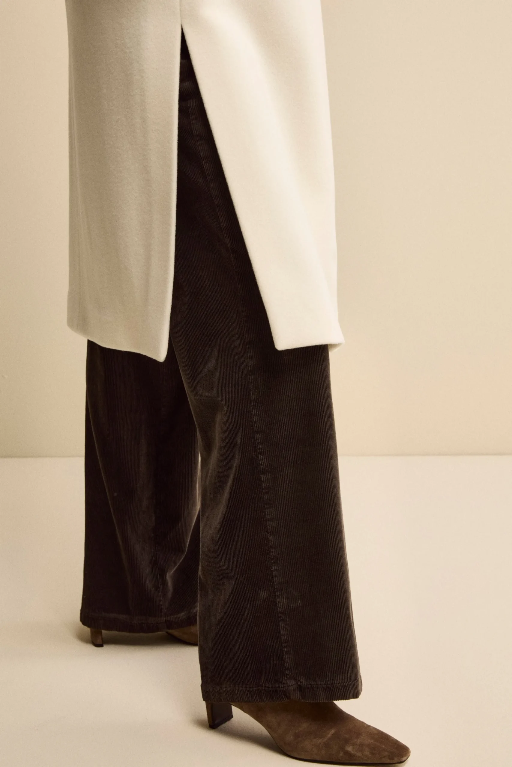 Cappotto Lungo in Lana e Cashmere con Cappuccio - PANNA
