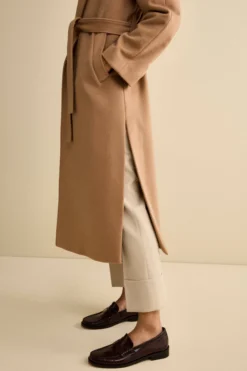 Cappotto lungo in lana e cashmere - CAMMELLO