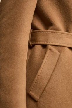 Cappotto Lungo in Lana e Cashmere con Cappuccio - CAMMELLO