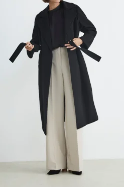 Cappotto lungo in lana e cashmere - NERO