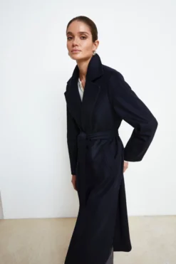 Cappotto lungo in lana e cashmere - BLU