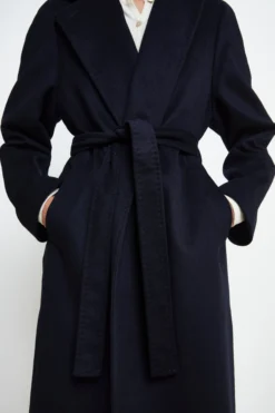 Cappotto lungo in lana e cashmere - BLU