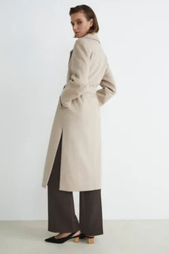 Cappotto lungo in lana e cashmere - GESSO
