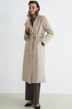 Cappotto lungo in lana e cashmere - GESSO