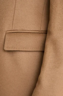 Cappotto Midi Doppiopetto in Misto Lana e Cashmere con Martingala - CAMMELLO
