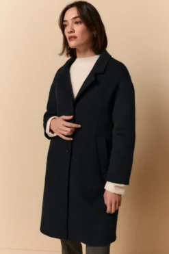 Cappotto Midi in Lana Imbottito - BLU