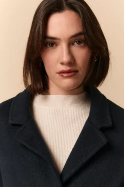 Cappotto Midi in Lana Imbottito - BLU