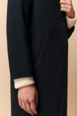 Cappotto Midi in Lana Imbottito - BLU