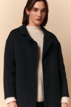 Cappotto Midi in Lana Imbottito - BLU