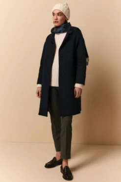 Cappotto Midi in Lana Imbottito - BLU