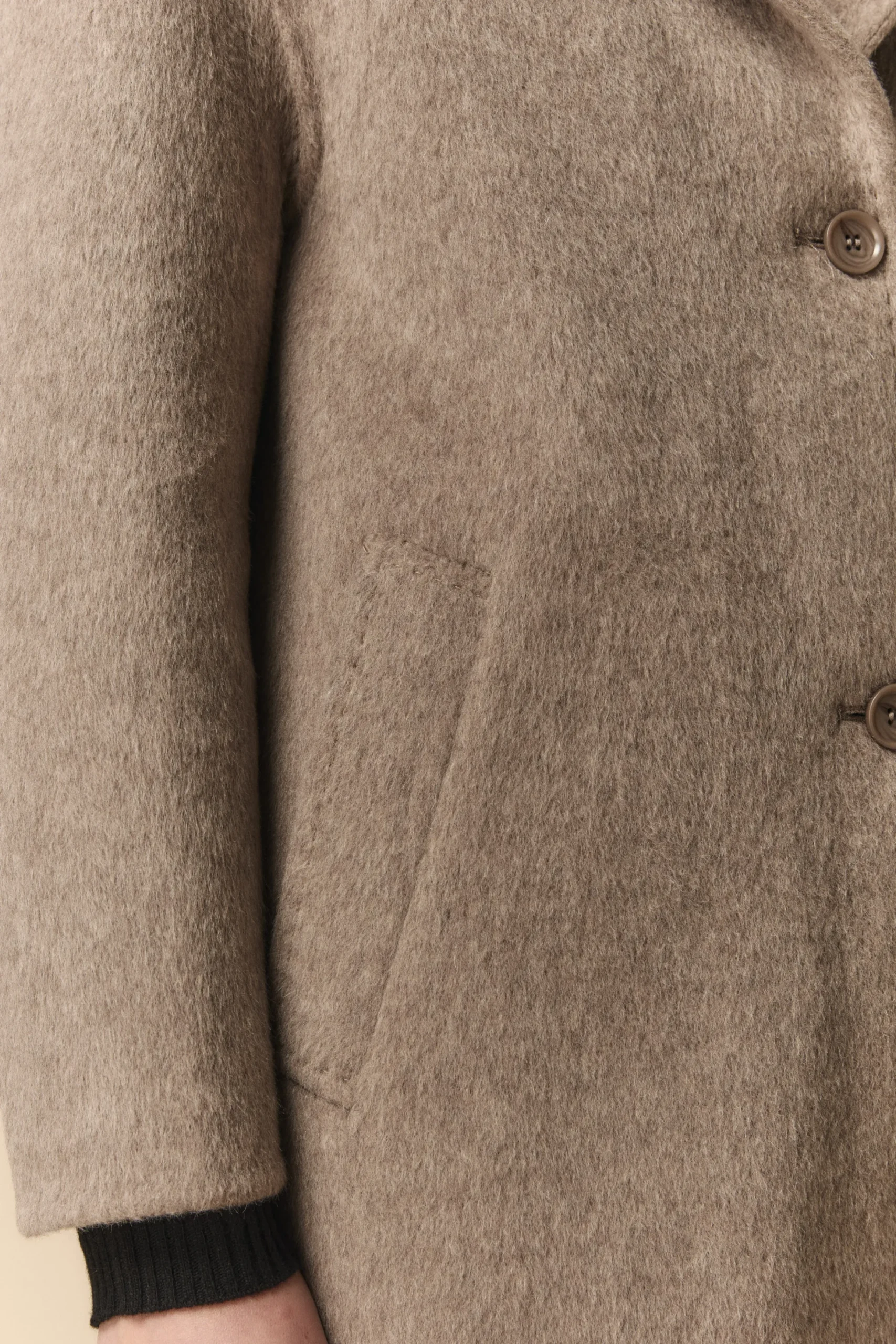 Cappotto Midi in Lana Imbottito - BEIGE