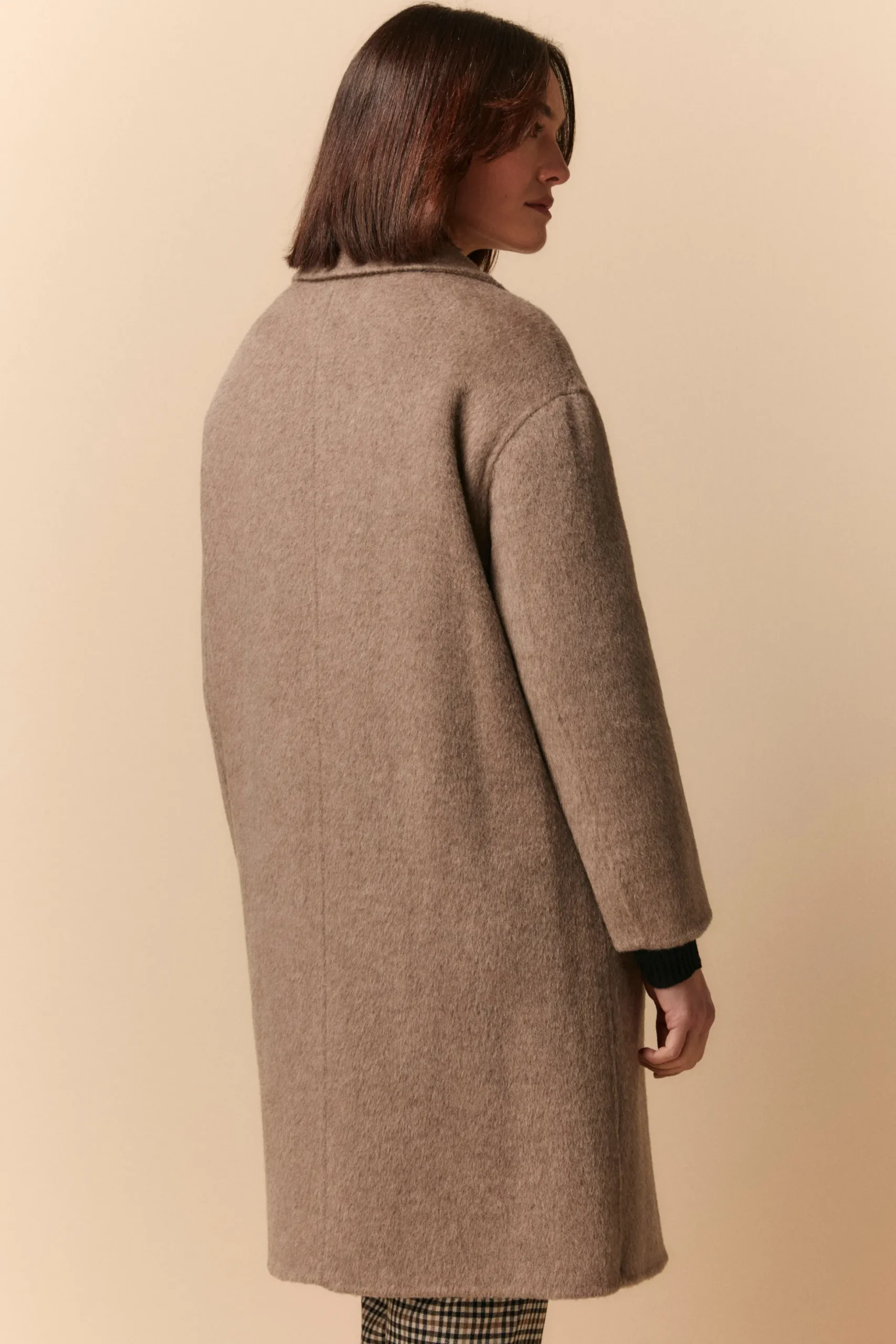 Cappotto Midi in Lana Imbottito - BEIGE