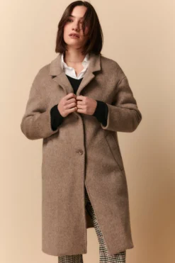 Cappotto Midi in Lana Imbottito - BEIGE
