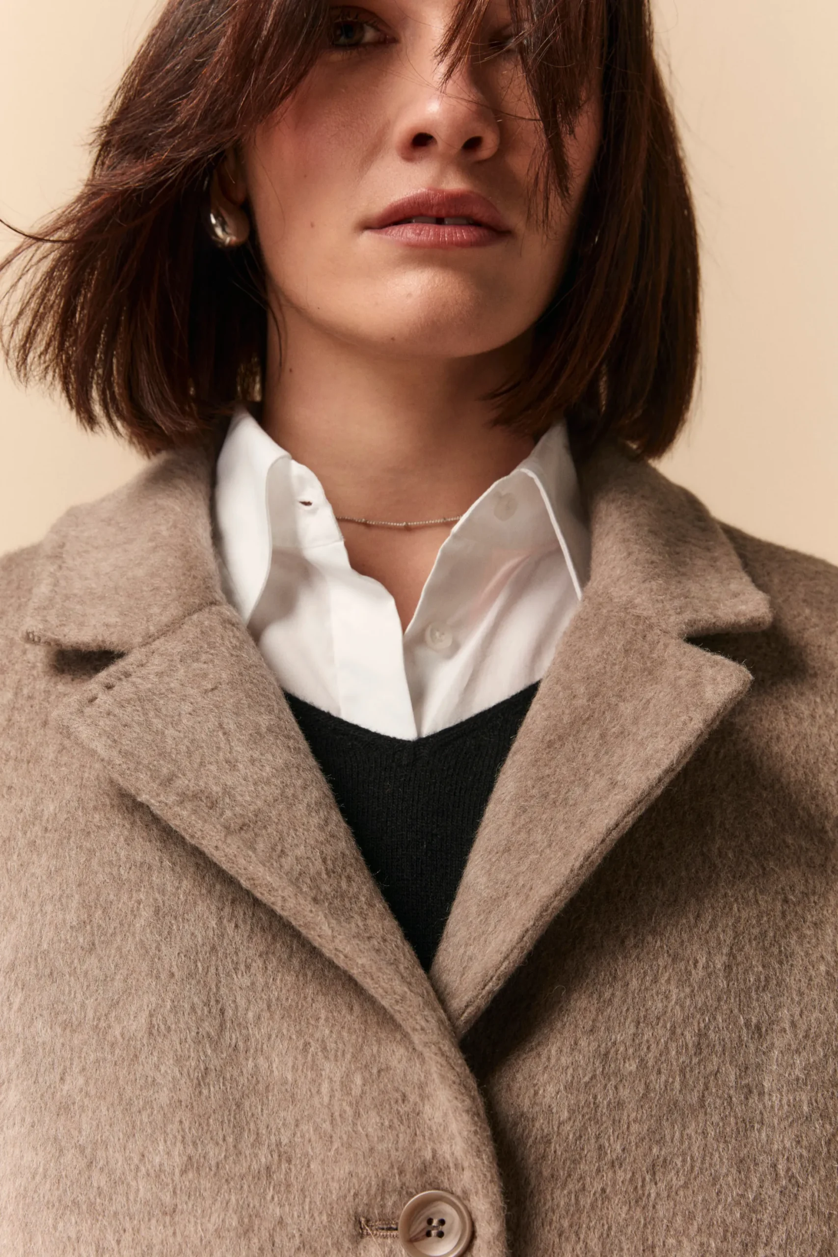 Cappotto Midi in Lana Imbottito - BEIGE