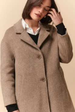 Cappotto Midi in Lana Imbottito - BEIGE