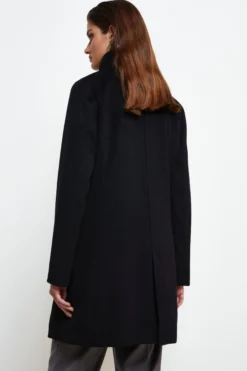Cappotto midi in lana - NERO