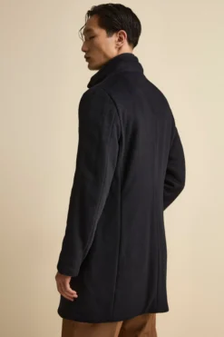 Cappotto Midi in Misto Lana con Pettorina Removibile - BLU