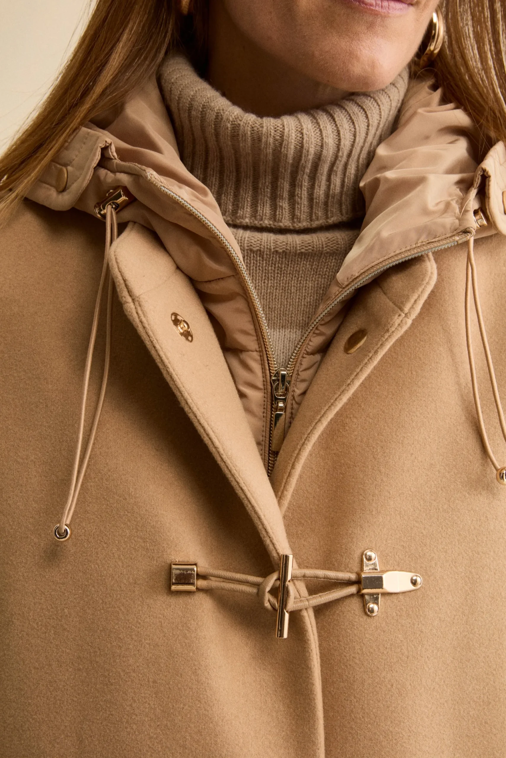 Cappotto Midi in Misto Lana con Alamaro - CAMMELLO