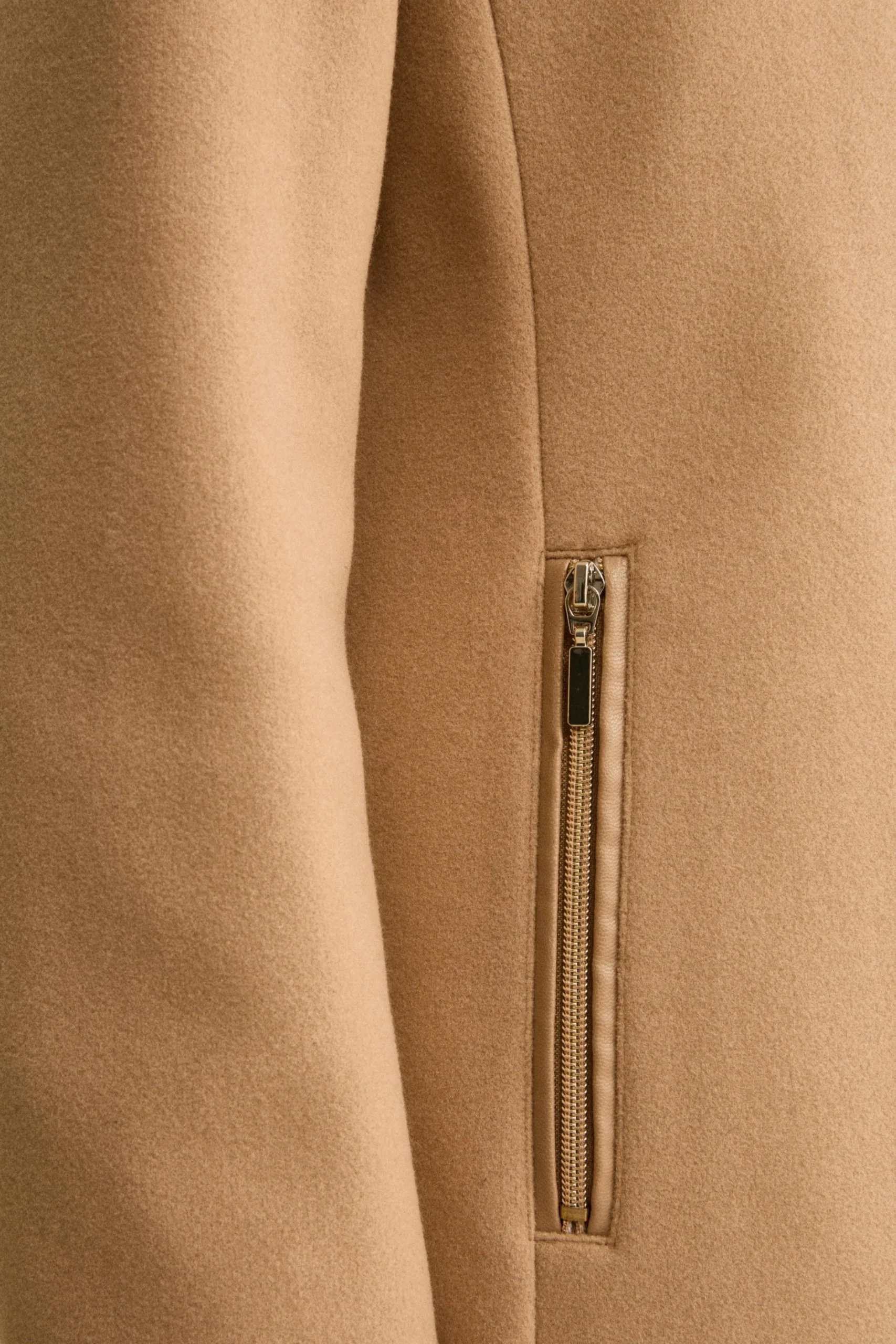 Cappotto Midi in Misto Lana con Alamaro - CAMMELLO