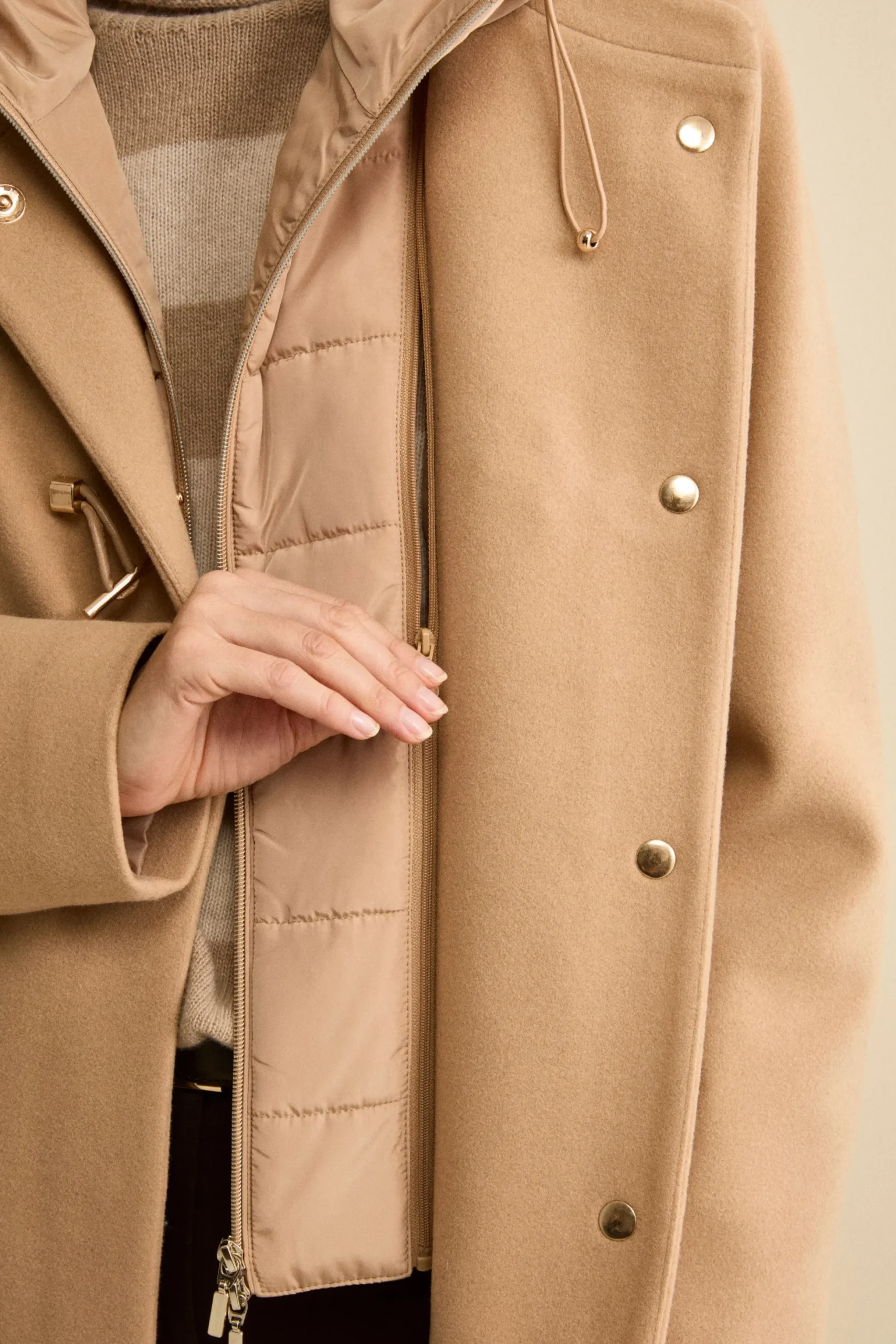Cappotto Midi in Misto Lana con Alamaro - CAMMELLO