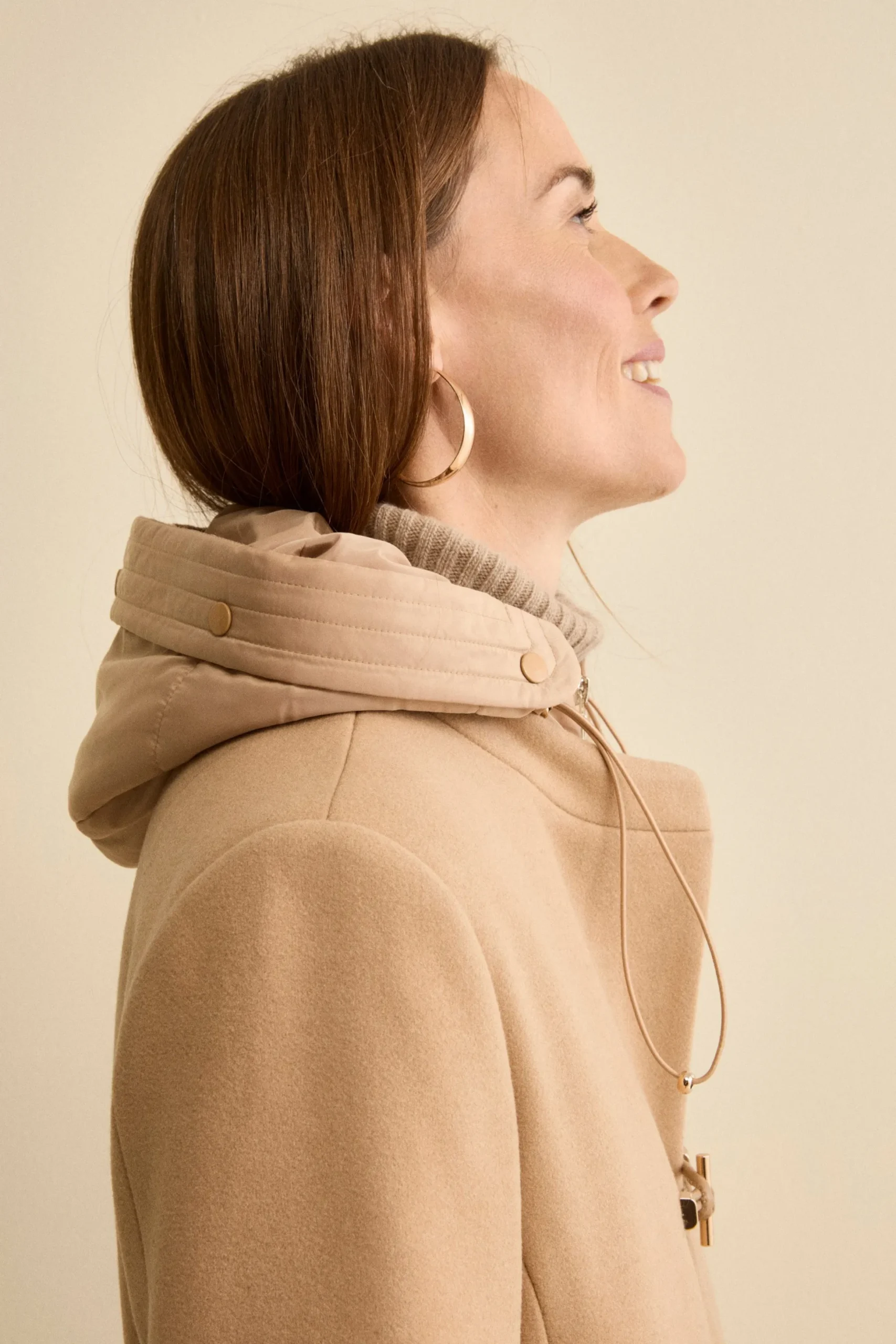 Cappotto Midi in Misto Lana con Alamaro - CAMMELLO