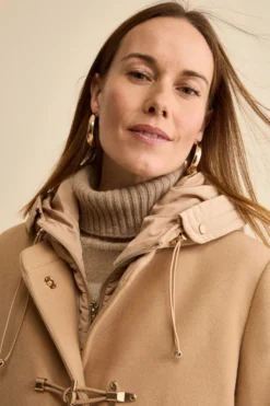 Cappotto Midi in Misto Lana con Alamaro - CAMMELLO