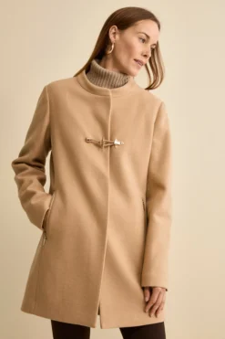 Cappotto Midi in Misto Lana con Alamaro - CAMMELLO