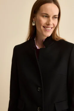Cappotto Midi Sancrato in Misto Lana e Cashmere - NERO