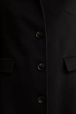 Cappotto Midi Sancrato in Misto Lana e Cashmere - NERO