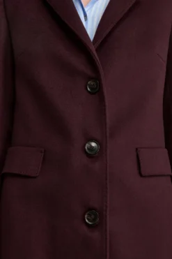 Cappotto Midi Sancrato in Misto Lana e Cashmere - PRUGNA