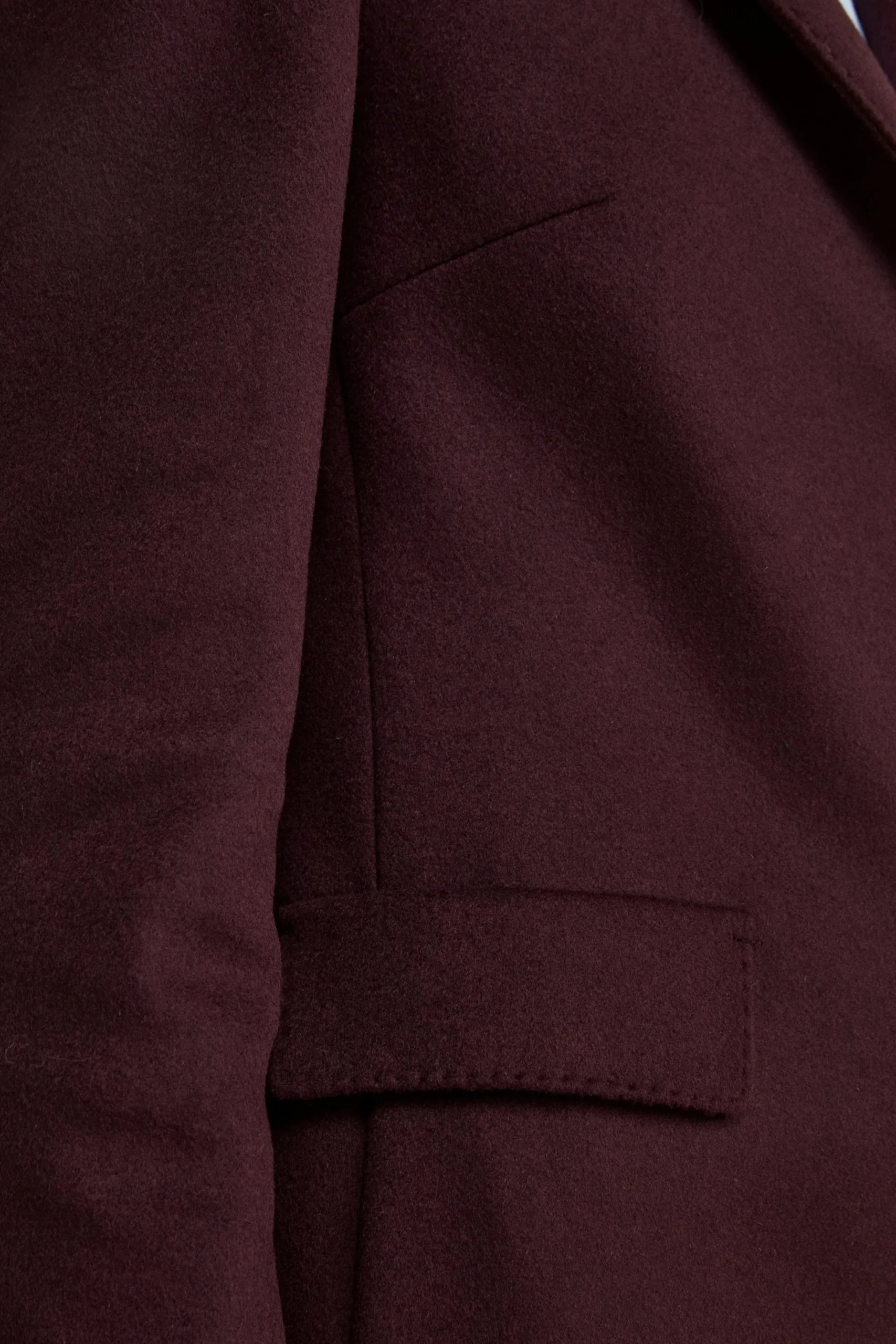 Cappotto Midi Sancrato in Misto Lana e Cashmere - PRUGNA