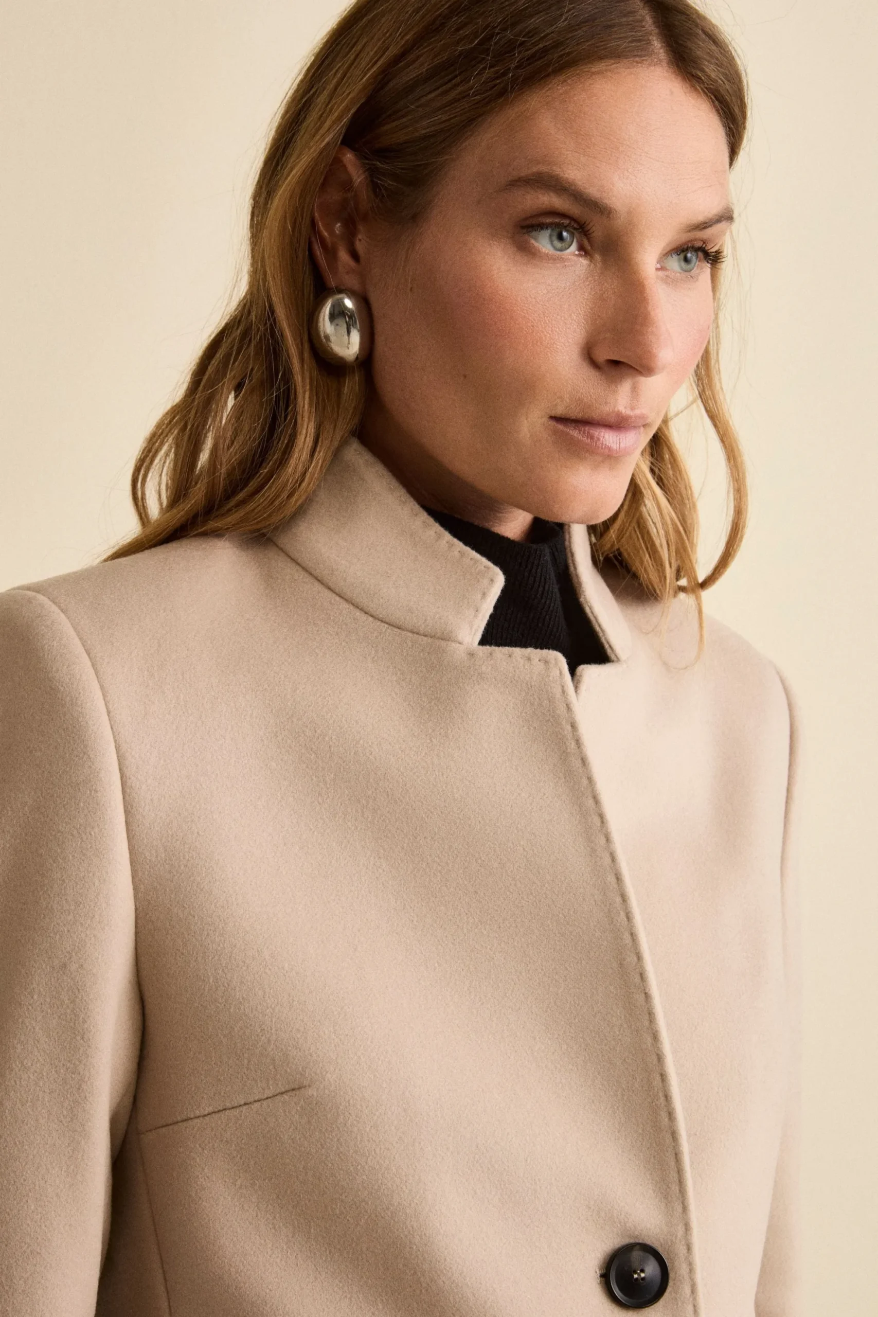 Cappotto Midi Sancrato in Misto Lana e Cashmere - GESSO